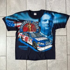 VTG Dale Earnhardt Jr National Guard T-Shirt XL All Over Print AOP Chase NASCAR
